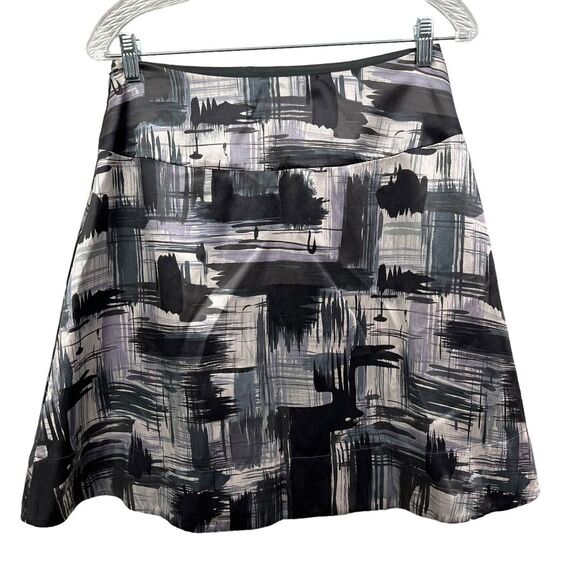 The Limited Women Silk Blend Mini Skirt A Line Side Zip Lined Black Silver Sz 2 - Picture 3 of 6